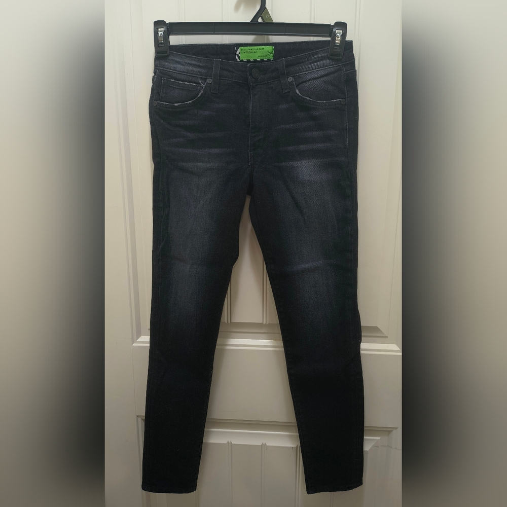 Free People x SR Sandrine Rose Collab Skinny Jeans Dark Charcoal Wash Size 25